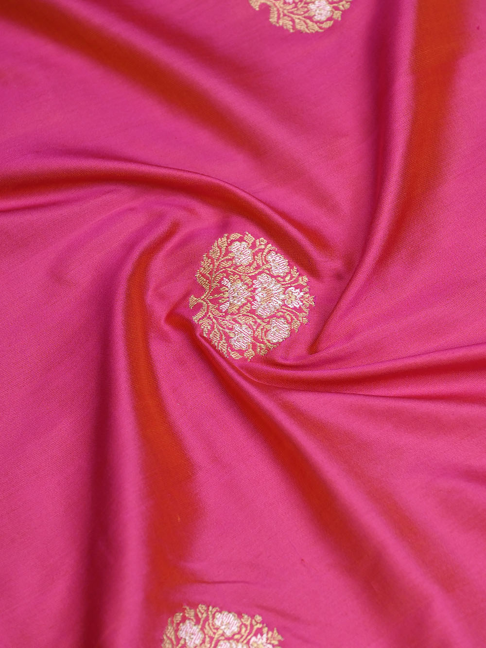 Pink Orange Katan Silk Handloom Banarasi Saree - Sacred Weaves