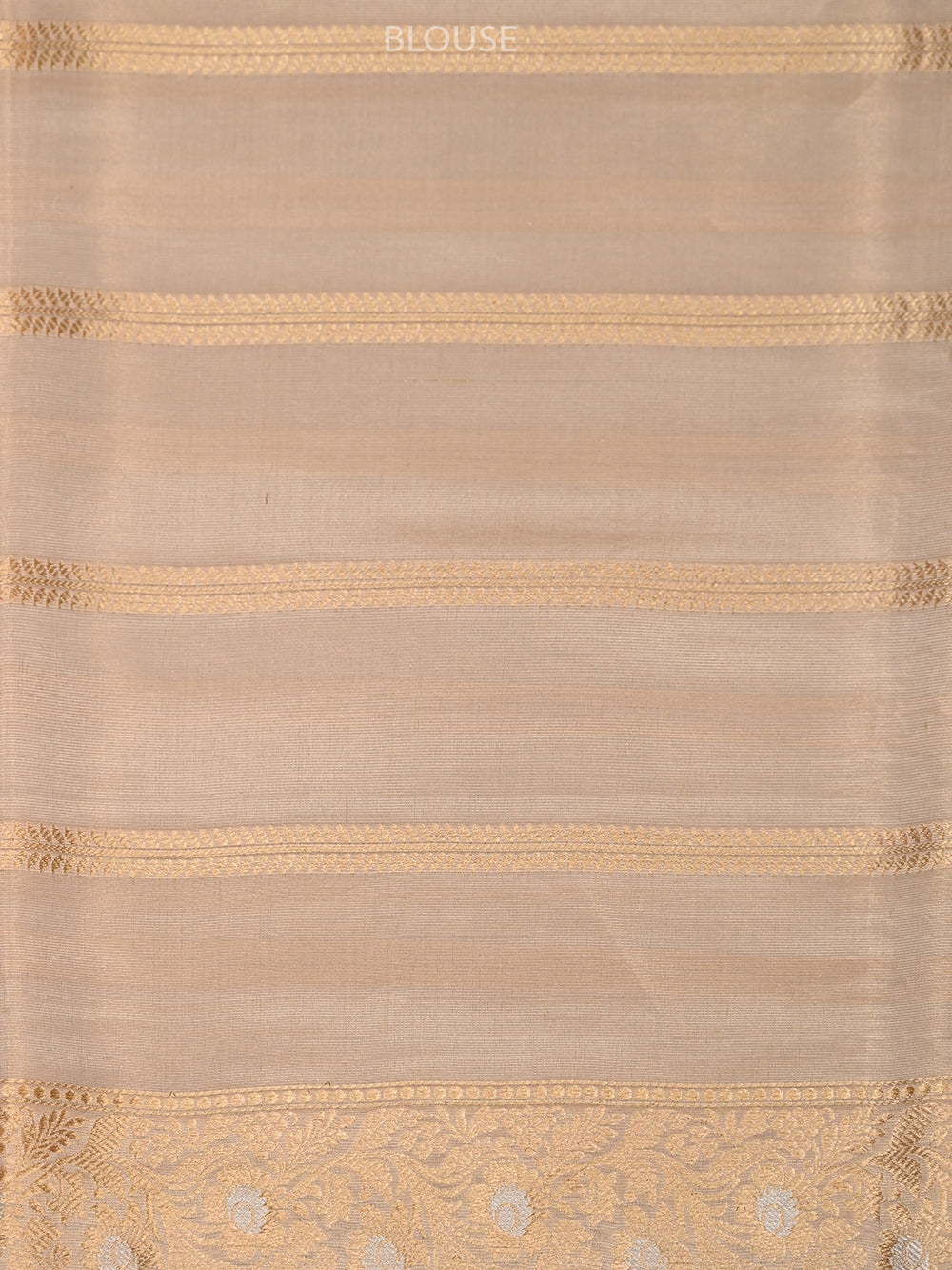 Cream Gold Katan Silk Tissue Handloom Banarasi Saree - Sacred Weaves