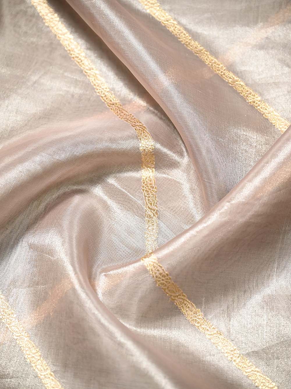 Grey Tissue Handloom Banarasi Saree - Sacred Weaves