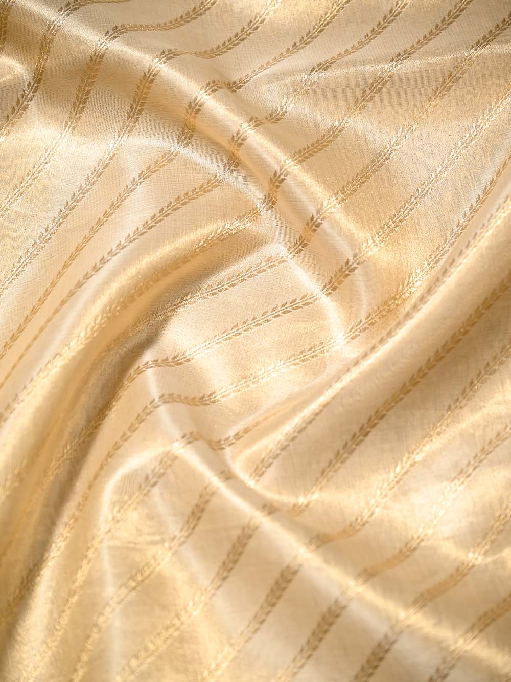 Beige Gold Tissue Handloom Banarasi Saree - Sacred Weaves