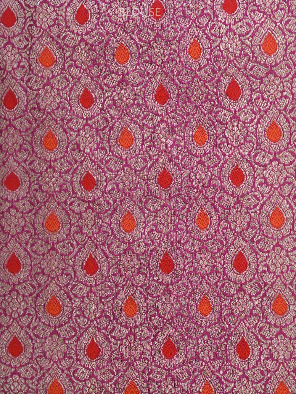 Bright Pink Meenakari Boota Tussar Silk Handloom Banarasi Saree - Sacred Weaves