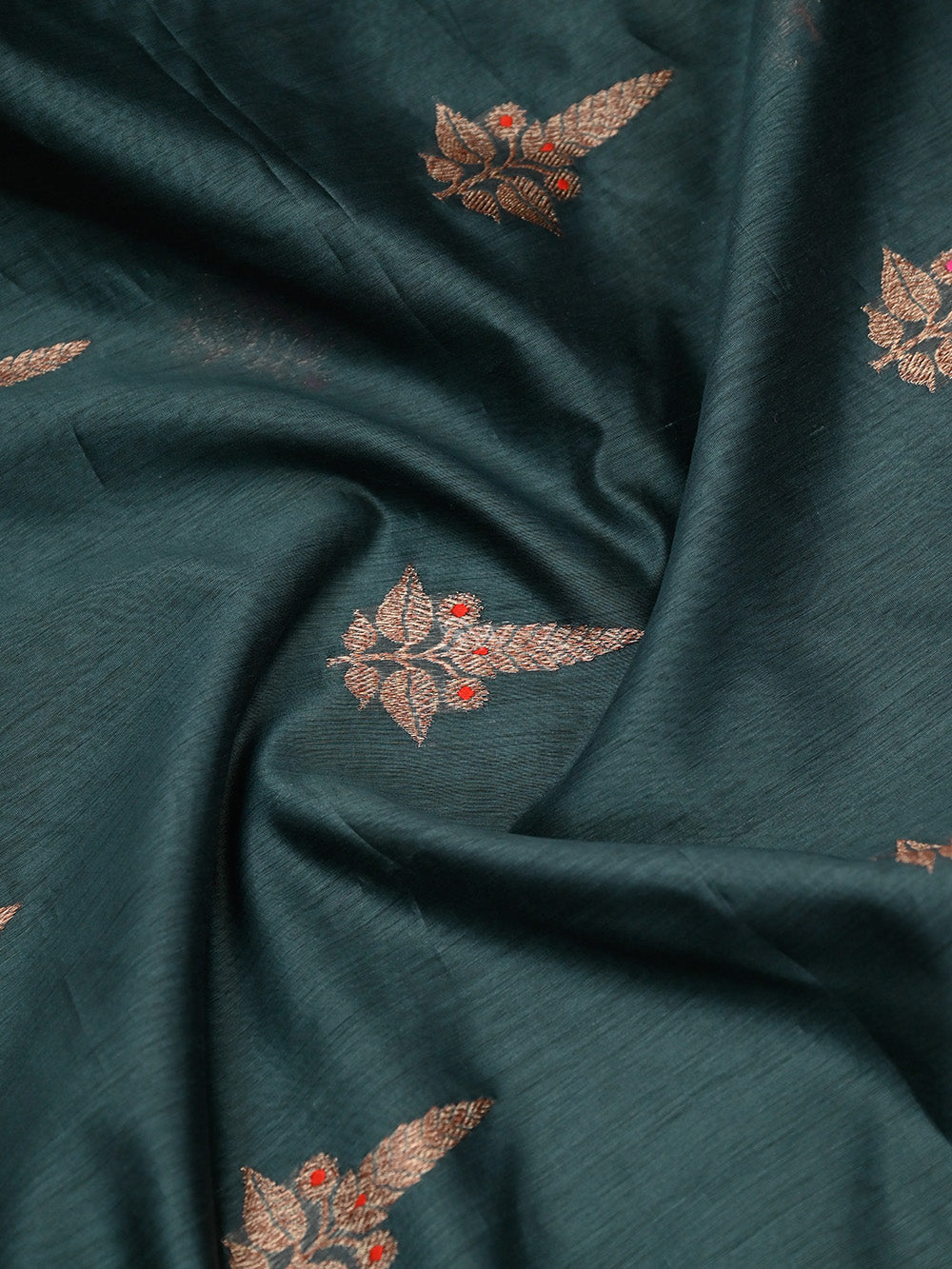 Dark Grey Boota Chanderi Silk Handloom Banarasi Saree - Sacred Weaves