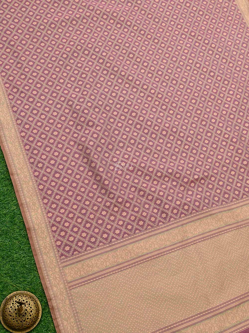 Pink Jaal Cotton Silk Handloom Banarasi Saree - Sacred Weaves