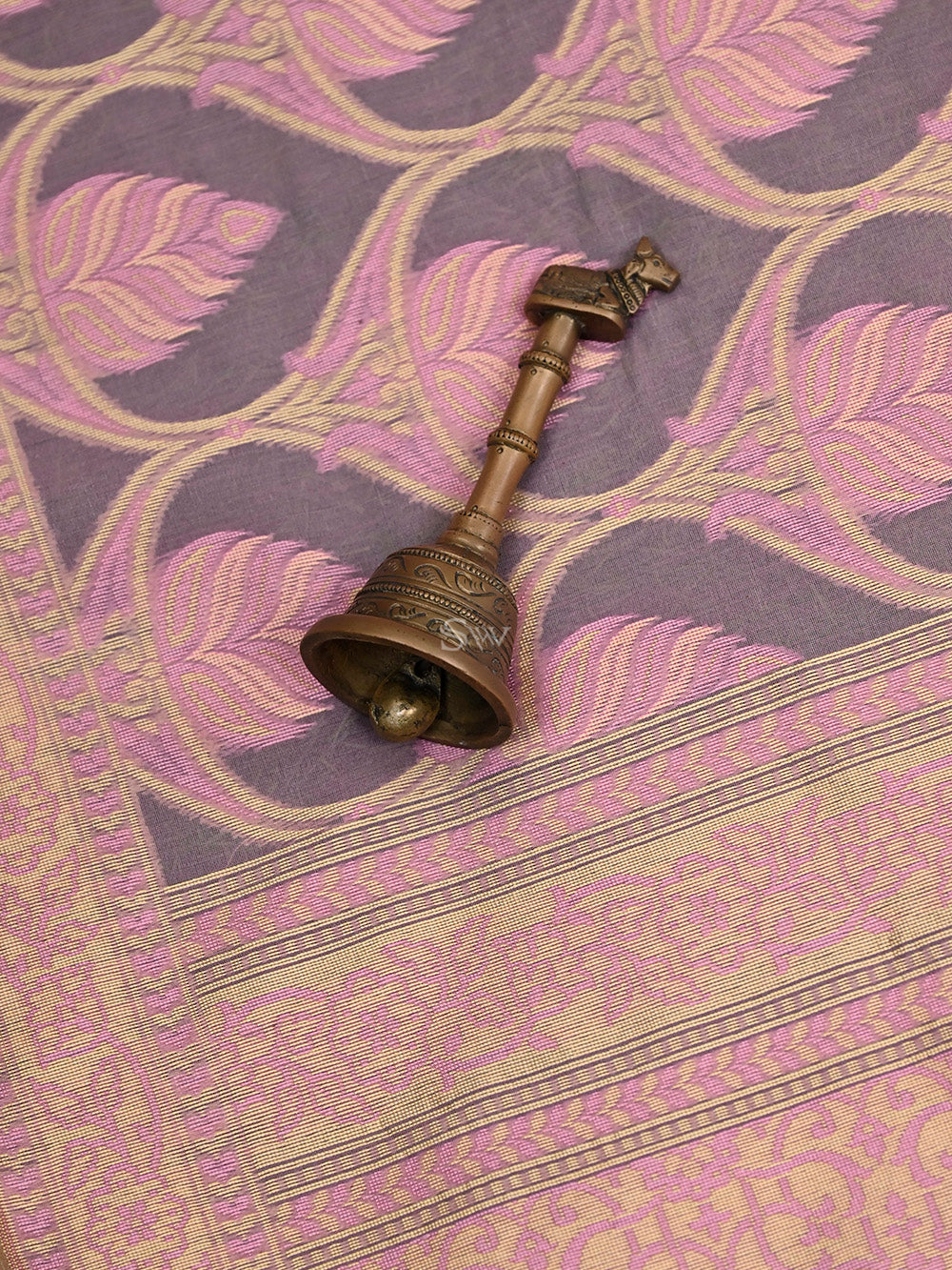 Mauve Jaal Cotton Silk Handloom Banarasi Saree - Sacred Weaves