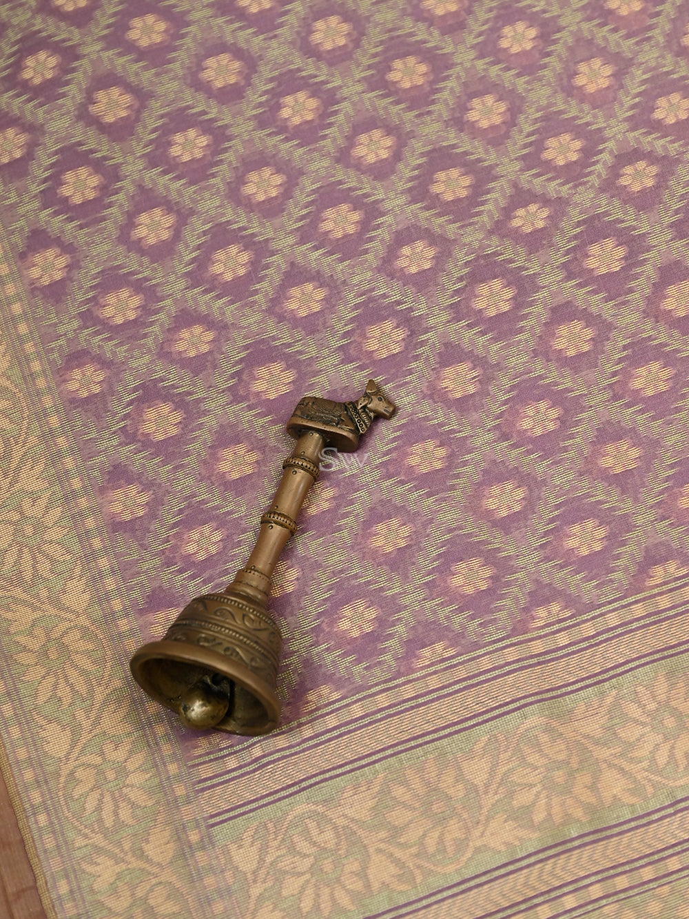 Mauve Jaal Cotton Silk Handloom Banarasi Saree - Sacred Weaves