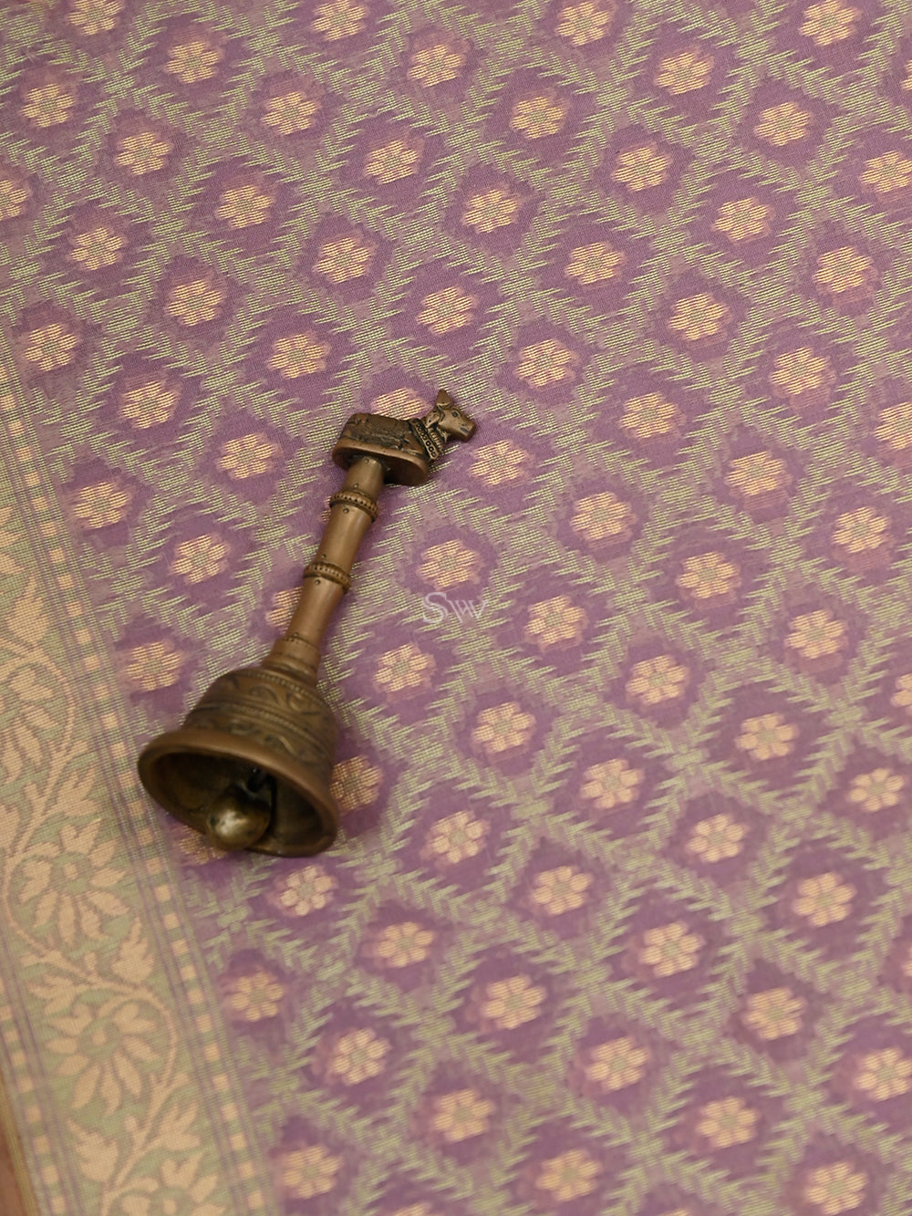 Mauve Jaal Cotton Silk Handloom Banarasi Saree - Sacred Weaves