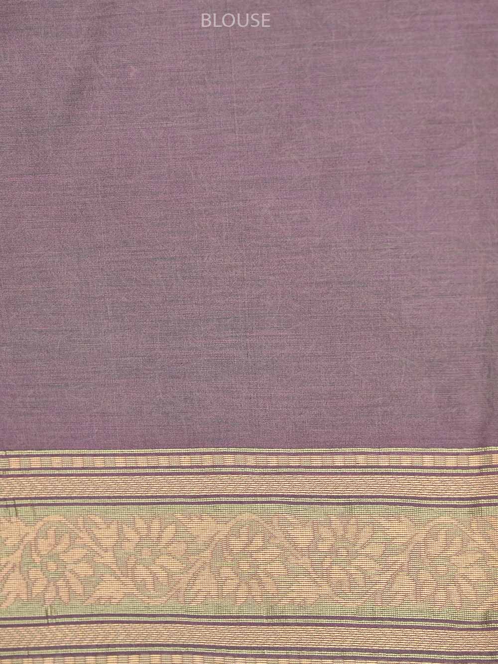 Mauve Jaal Cotton Silk Handloom Banarasi Saree - Sacred Weaves