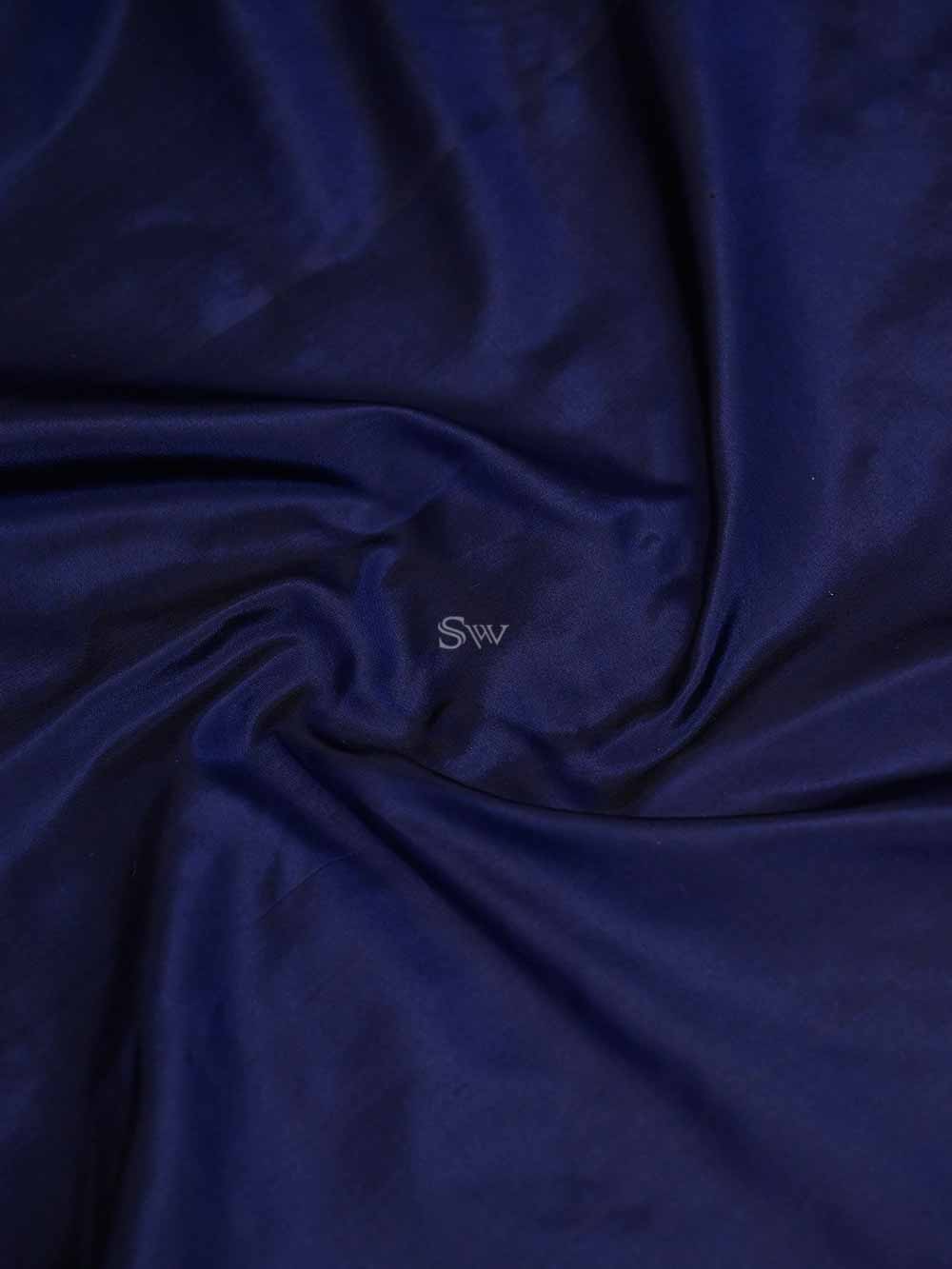 Inky Blue Paithani Katan Silk Handloom Banarasi Saree - Sacred Weaves