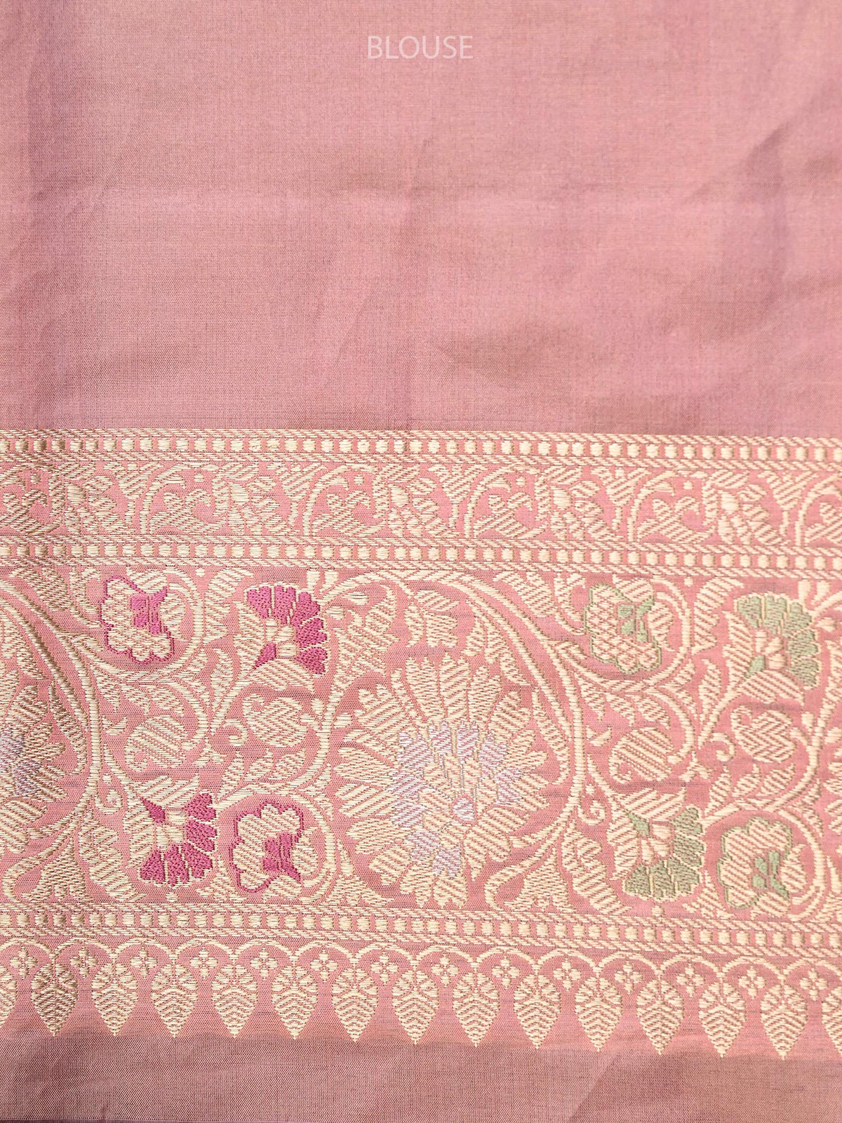 Pastel Pink Meenakari Katan Tissue Silk Handloom Banarasi Saree - Sacred Weaves