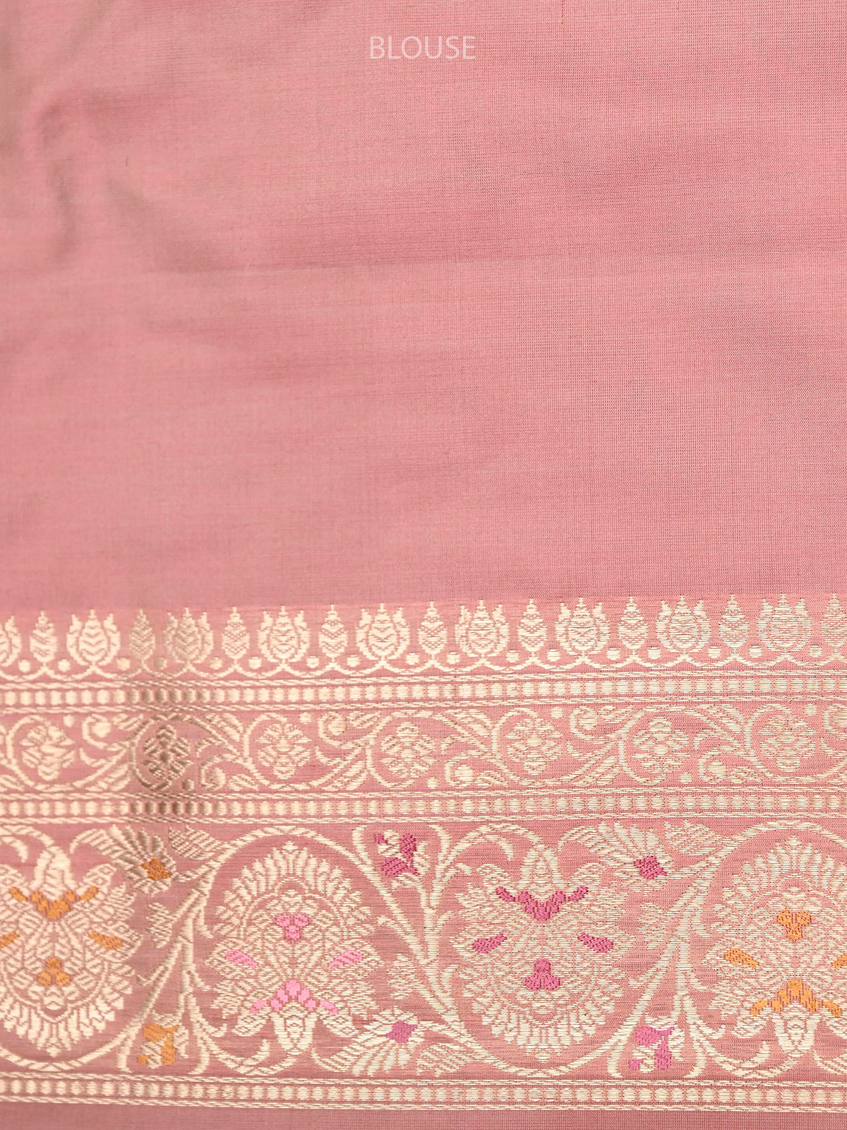 Dusky Pink Meenakari Katan Silk Handloom Banarasi Saree - Sacred Weaves