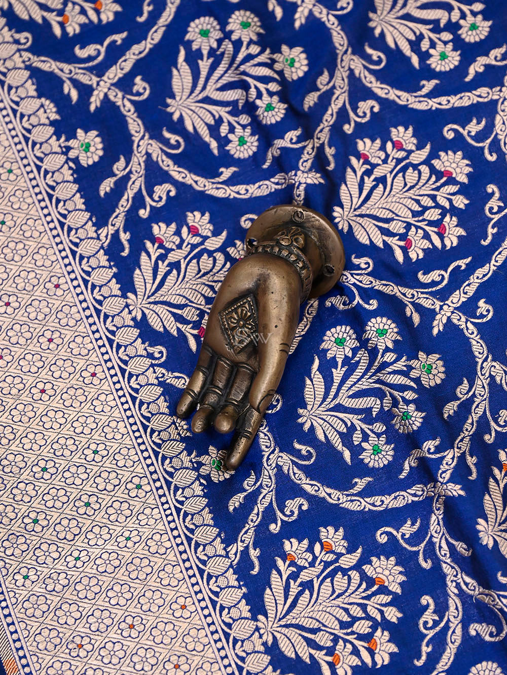 Blue Meenakari Uppada Katan Silk Handloom Banarasi Saree - Gift Box - Sacred Weaves