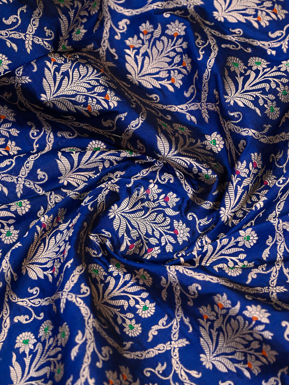 Blue Meenakari Uppada Katan Silk Handloom Banarasi Saree - Gift Box - Sacred Weaves