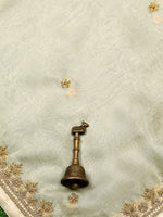 Beige Meenakari Silk Handloom Banarasi Lehenga