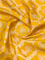Mustard Meenakari Silk Handloom Banarasi Lehenga
