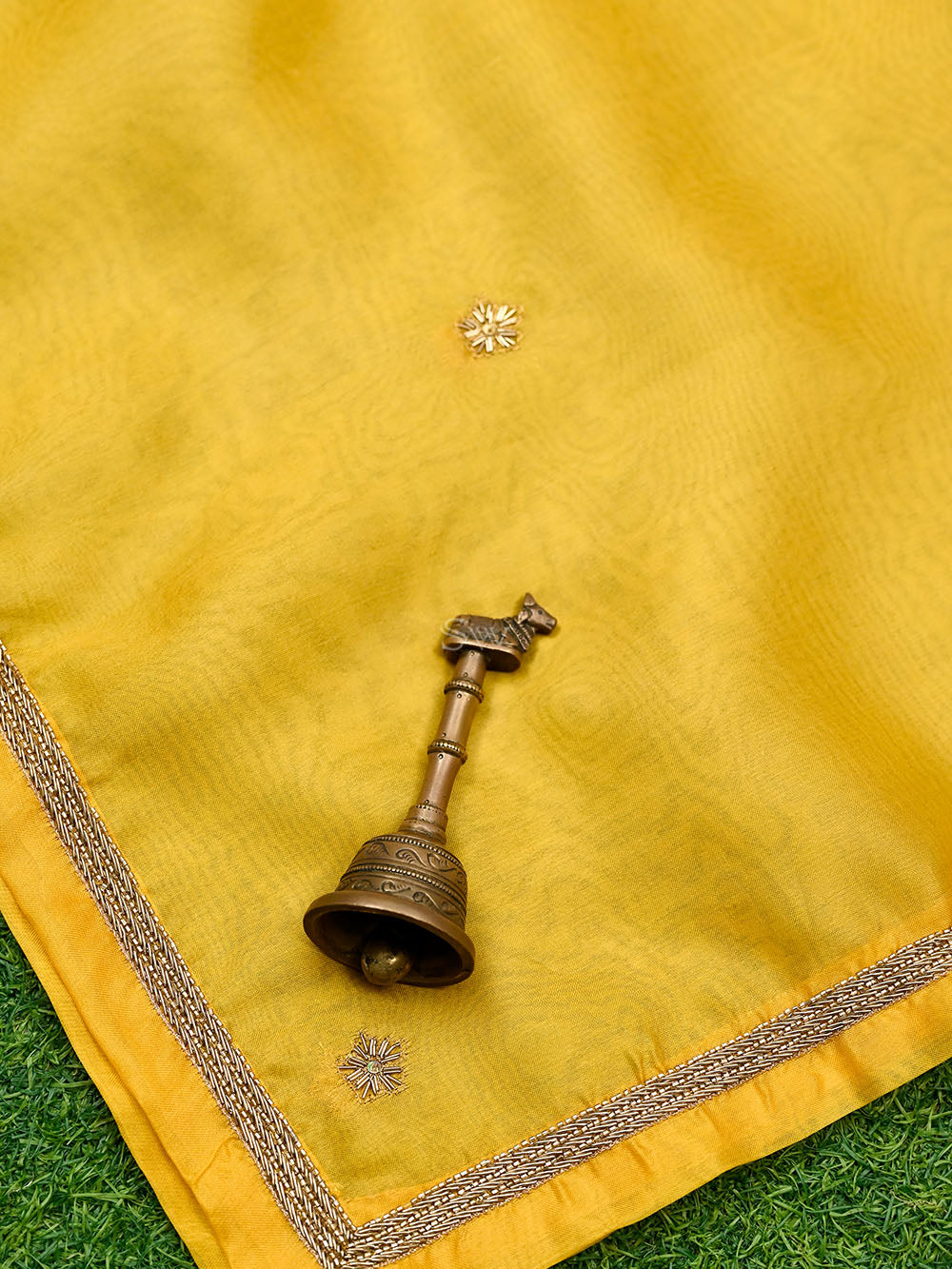 Mustard Meenakari Silk Handloom Banarasi Lehenga