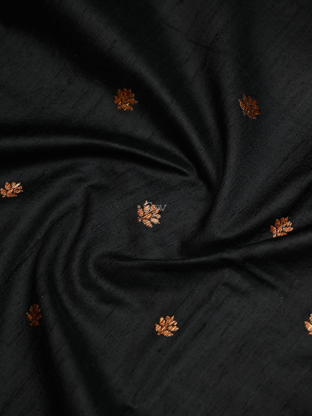 Black Booti Dupion Silk Handloom Banarasi Saree - Sacred Weaves