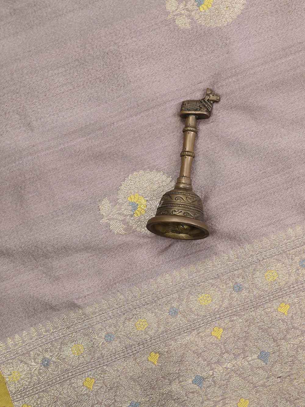 Mauve Meenakari Boota Tussar Silk Handloom Banarasi Saree - Sacred Weaves