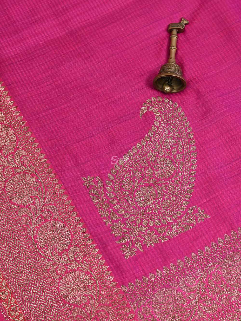 Magenta Konia Dupion Silk Handloom Banarasi Saree - Sacred Weaves