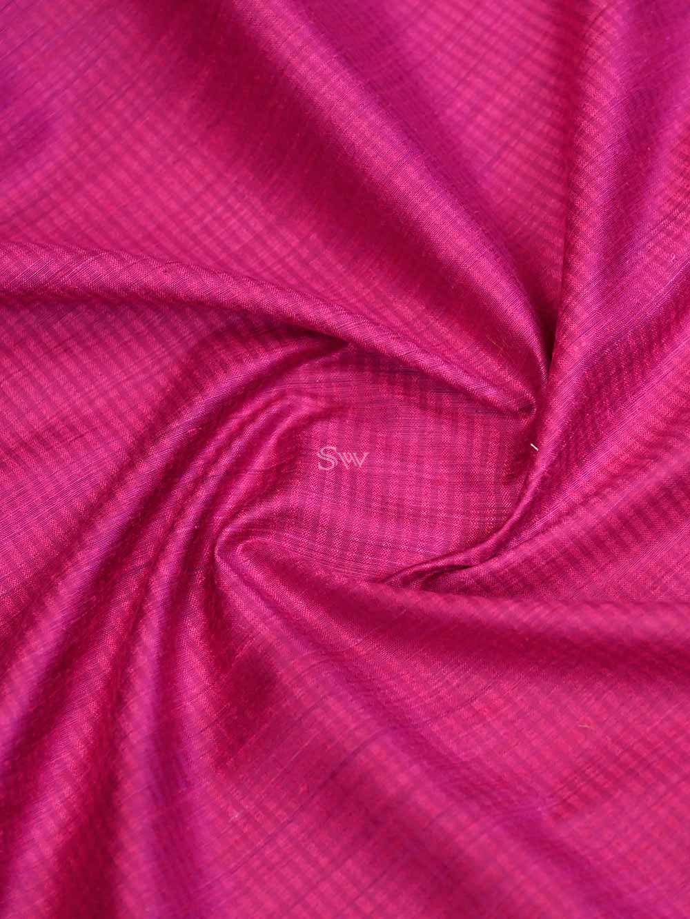 Magenta Konia Dupion Silk Handloom Banarasi Saree - Sacred Weaves