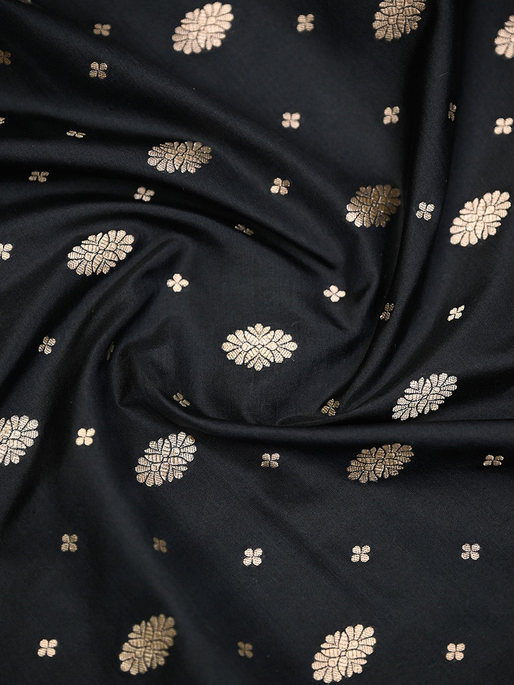 Black Konia Katan Silk Handloom Banarasi Saree