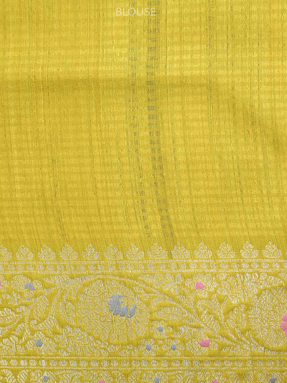 Pink Meenakari Dupion Silk Handloom Banarasi Saree - Sacred Weaves