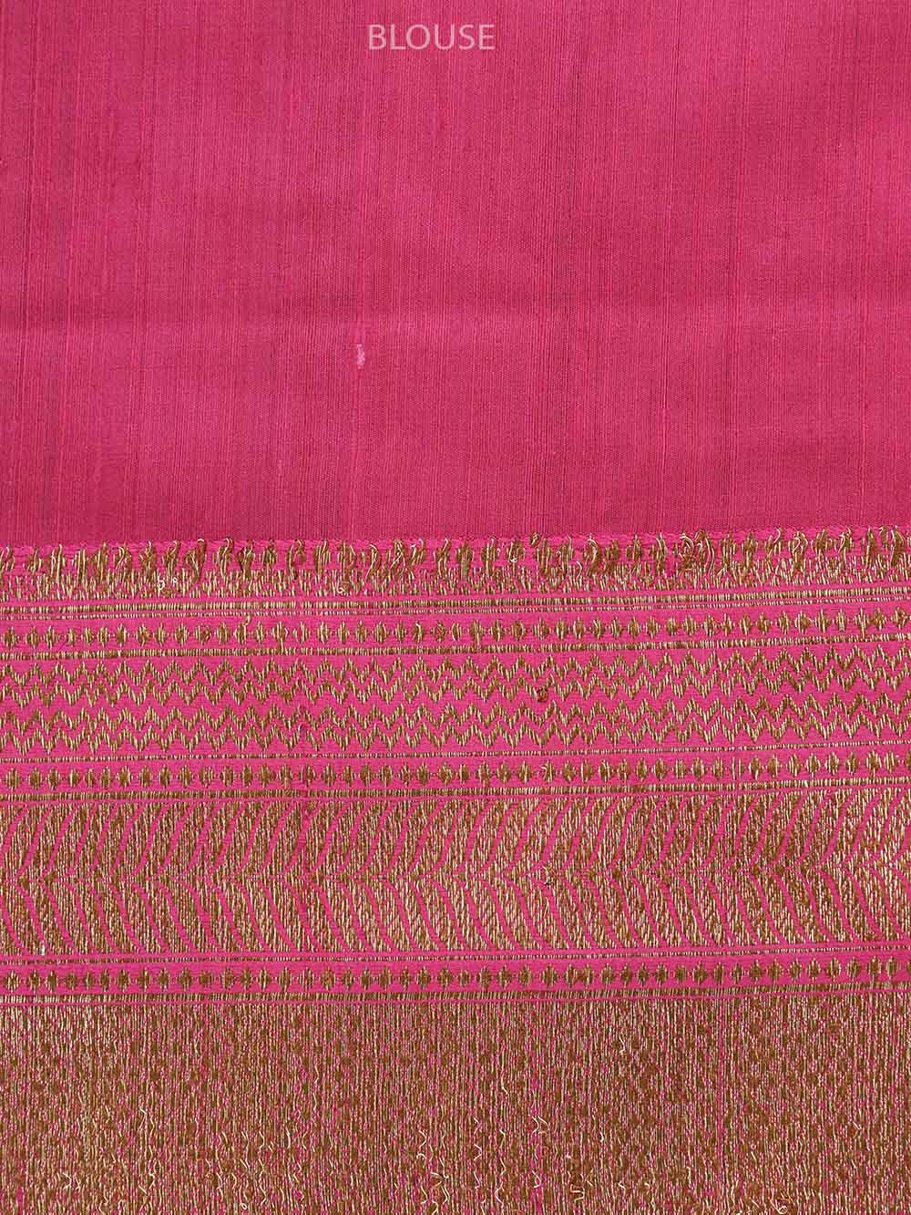 Red Booti Dupion Silk Handloom Banarasi Saree - Sacred Weaves