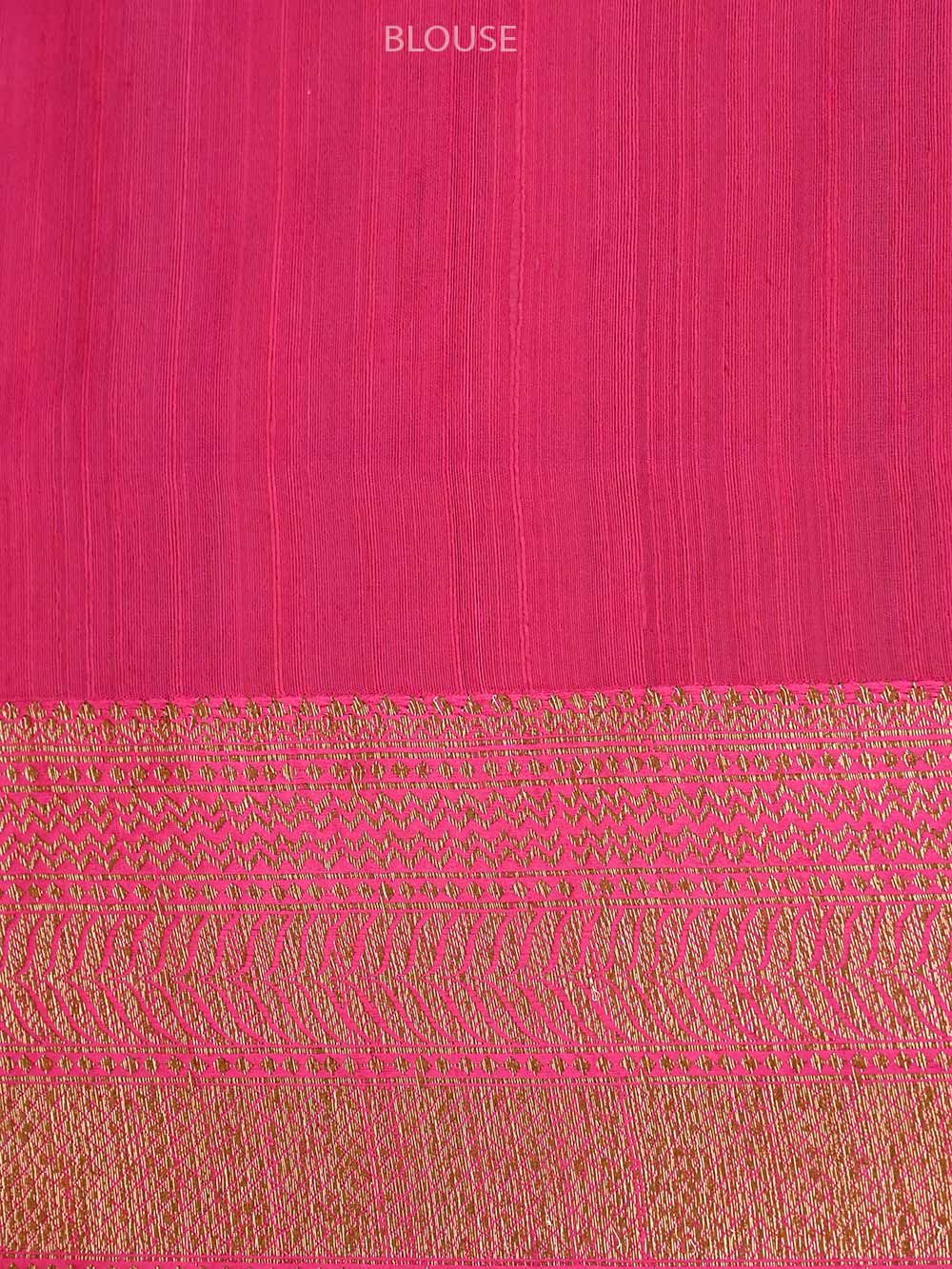 Dark Magenta Booti Dupion Silk Handloom Banarasi Saree - Sacred Weaves