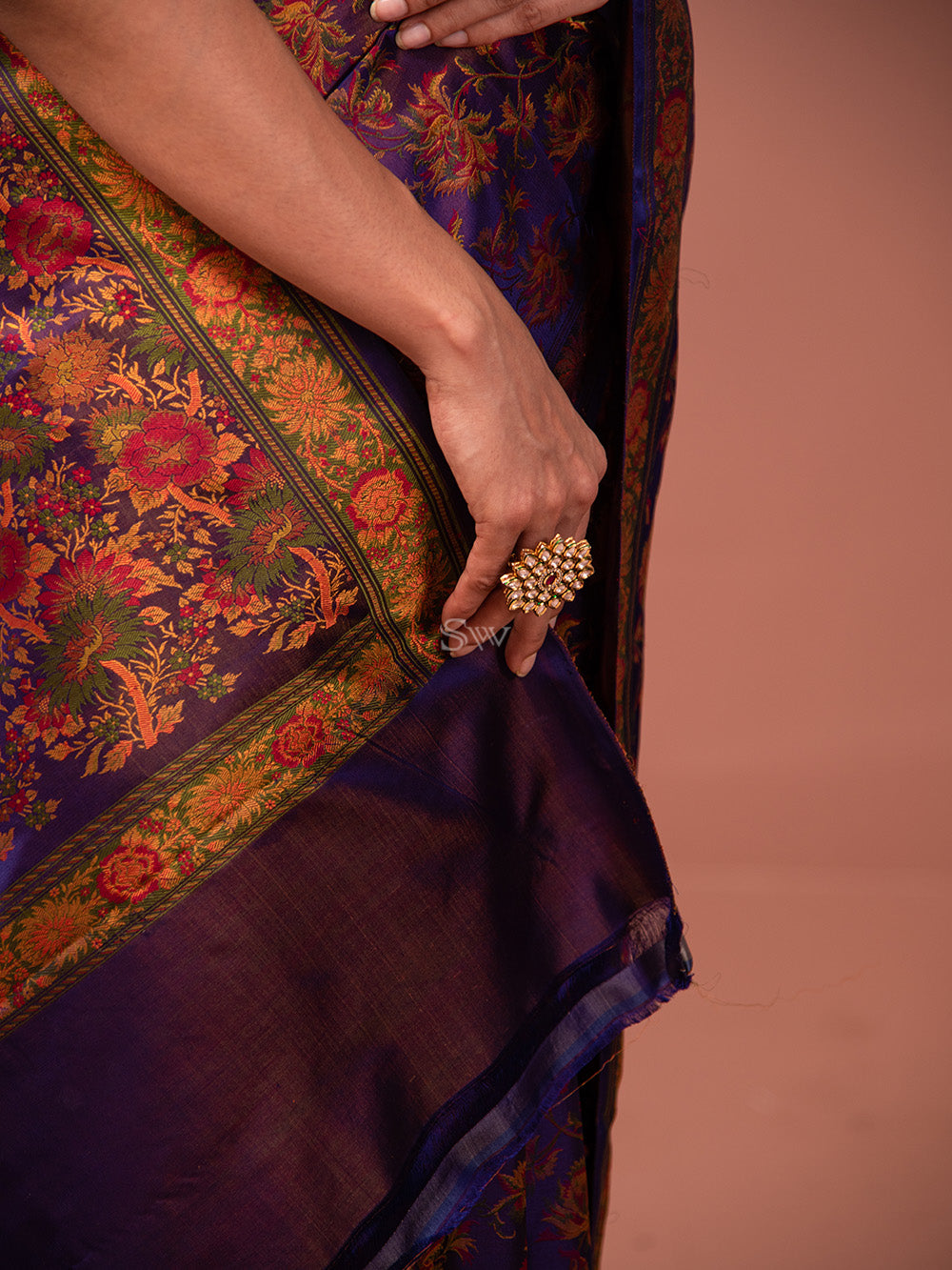 Purple Tanchoi Silk Handloom Banarasi Saree - Sacred Weaves