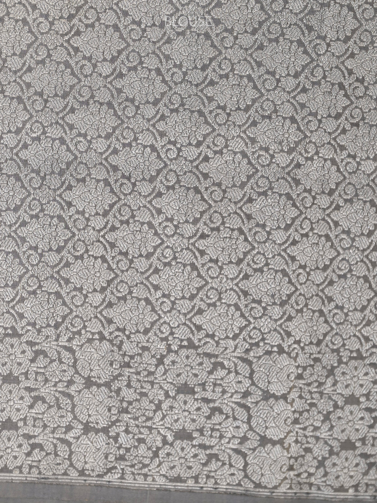 Grey Katan Silk Tissue Handloom Banarasi Saree - Sacred Weaves