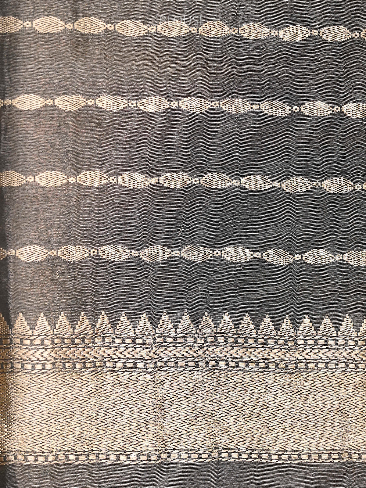 Dark Grey Katan Silk Tissue Handloom Banarasi Saree - Sacred Weaves