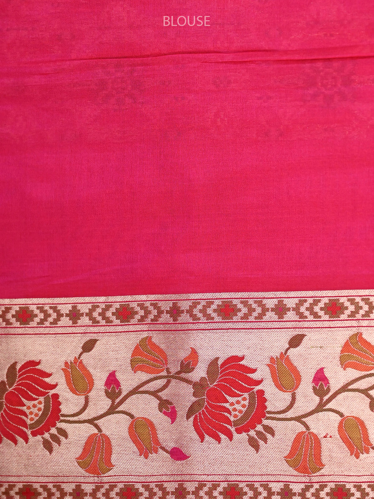 Magenta Paithani Meenakari Katan Silk Handloom Banarasi Saree - Sacred Weaves