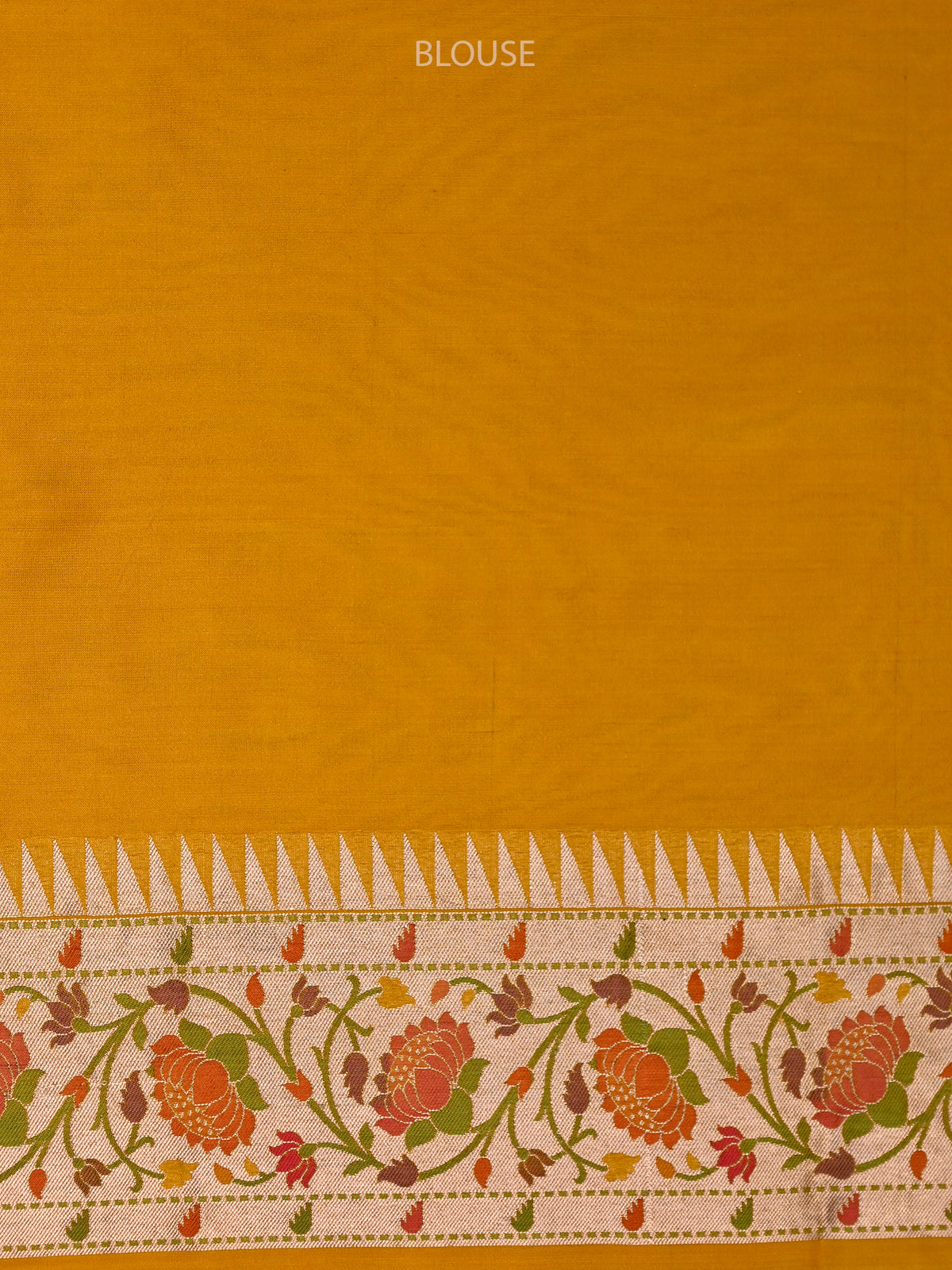 Mustard Paithani Katan Silk Handloom Banarasi Saree - Sacred Weaves