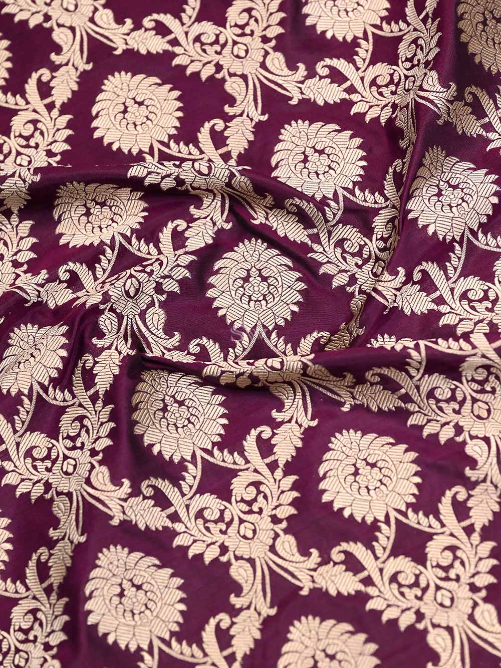 Purple Uppada Katan Silk Handloom Banarasi Saree - Sacred Weaves