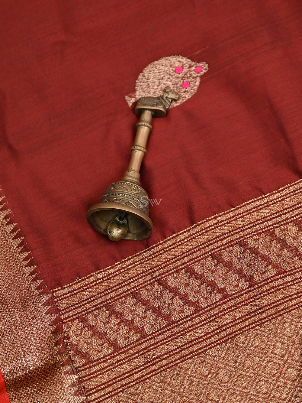 Brown Boota Chanderi Silk Handloom Banarasi Saree