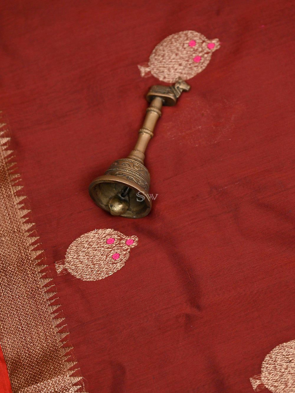 Brown Boota Chanderi Silk Handloom Banarasi Saree