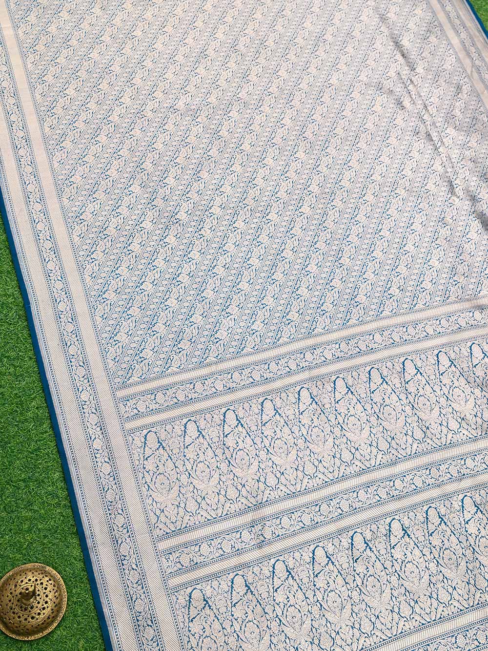 Royal Blue Katan Silk Brocade Handloom Banarasi Saree - Ssacred Weaves
