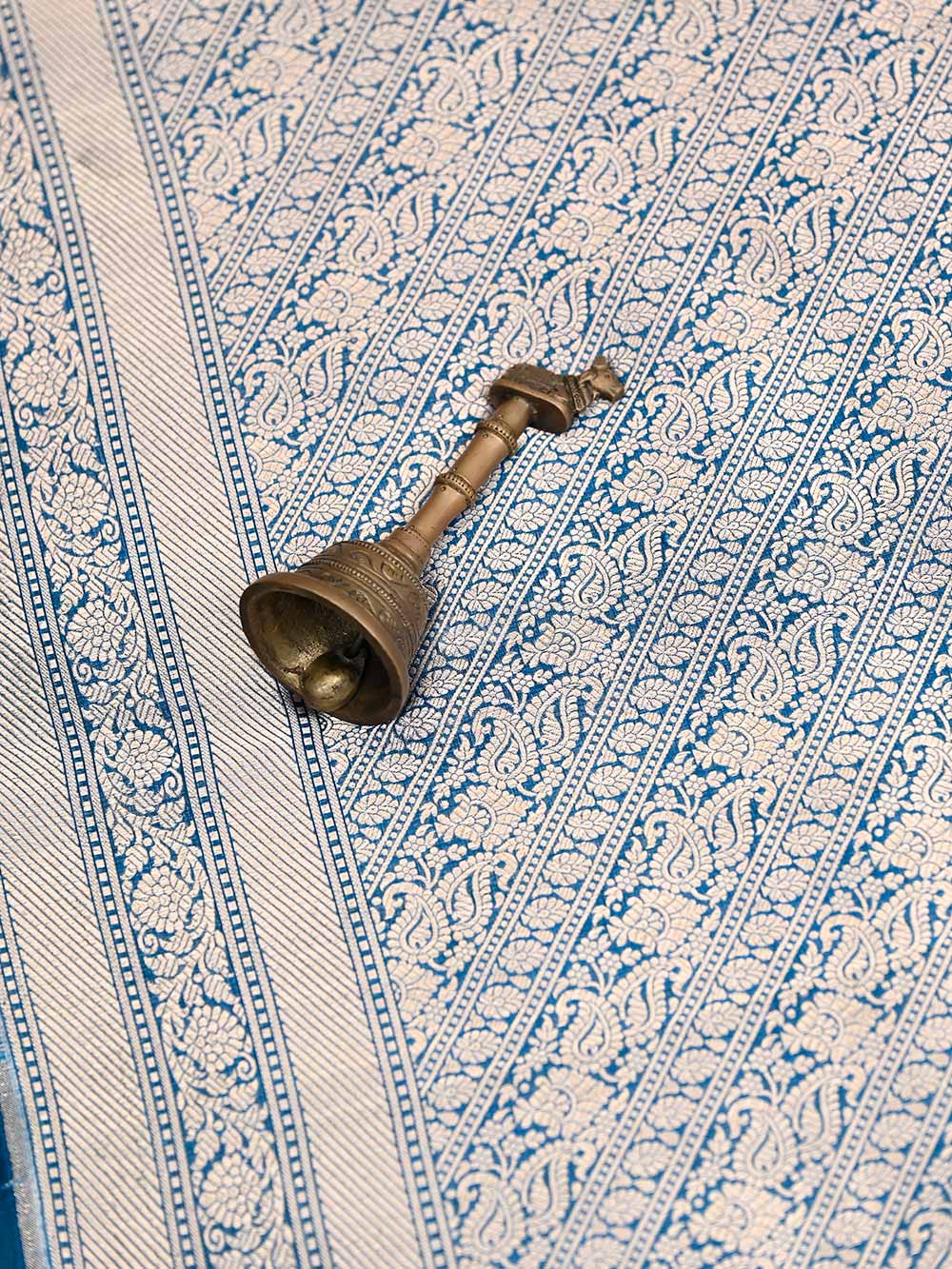 Royal Blue Katan Silk Brocade Handloom Banarasi Saree - Ssacred Weaves