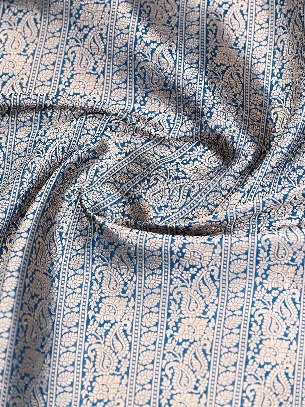 Royal Blue Katan Silk Brocade Handloom Banarasi Saree - Ssacred Weaves