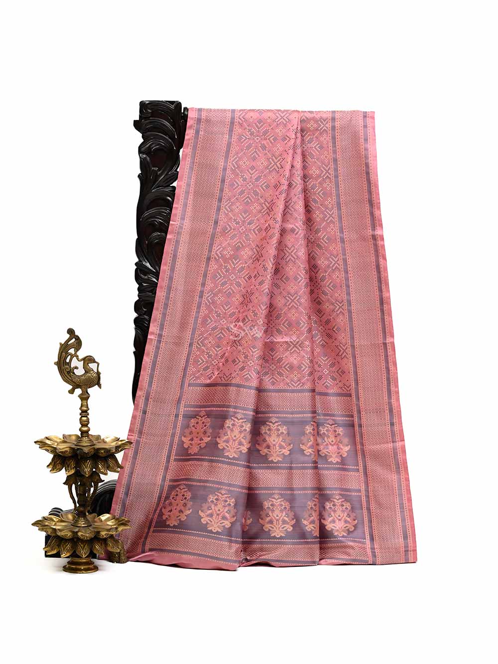 Pink Tanchoi Silk Handloom Banarasi Saree - Sacred Weaves