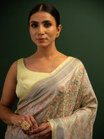 Lime Green Tanchoi Silk Handloom Banarasi Saree - Sacred Weaves