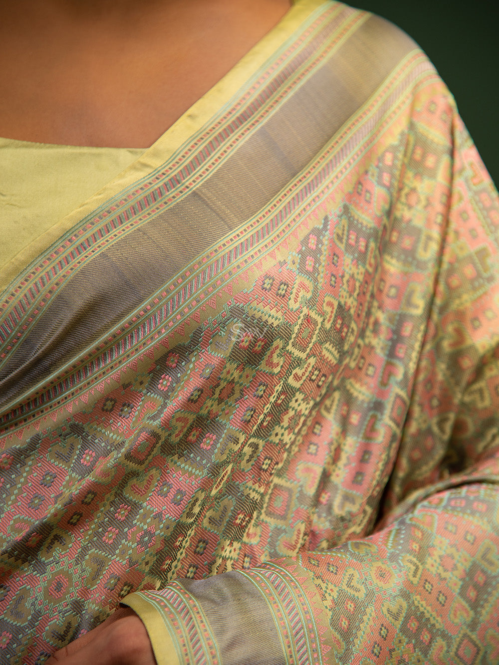 Lime Green Tanchoi Silk Handloom Banarasi Saree - Sacred Weaves