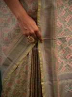 Lime Green Tanchoi Silk Handloom Banarasi Saree - Sacred Weaves