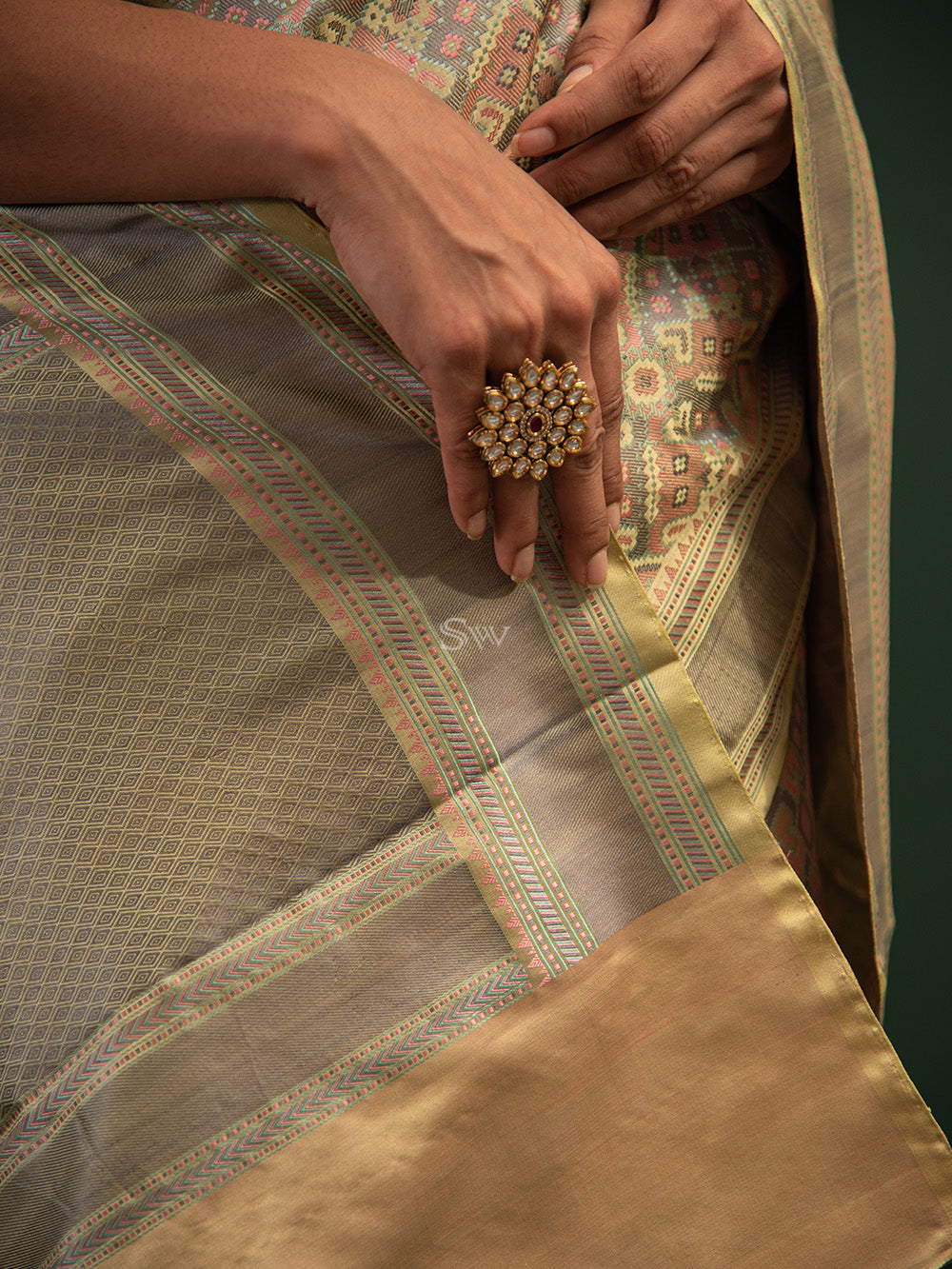 Lime Green Tanchoi Silk Handloom Banarasi Saree - Sacred Weaves