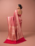 Red Shikargah Katan Silk Handloom Banarasi Saree - Sacred Weaves