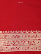 Red Shikargah Katan Silk Handloom Banarasi Saree - Sacred Weaves