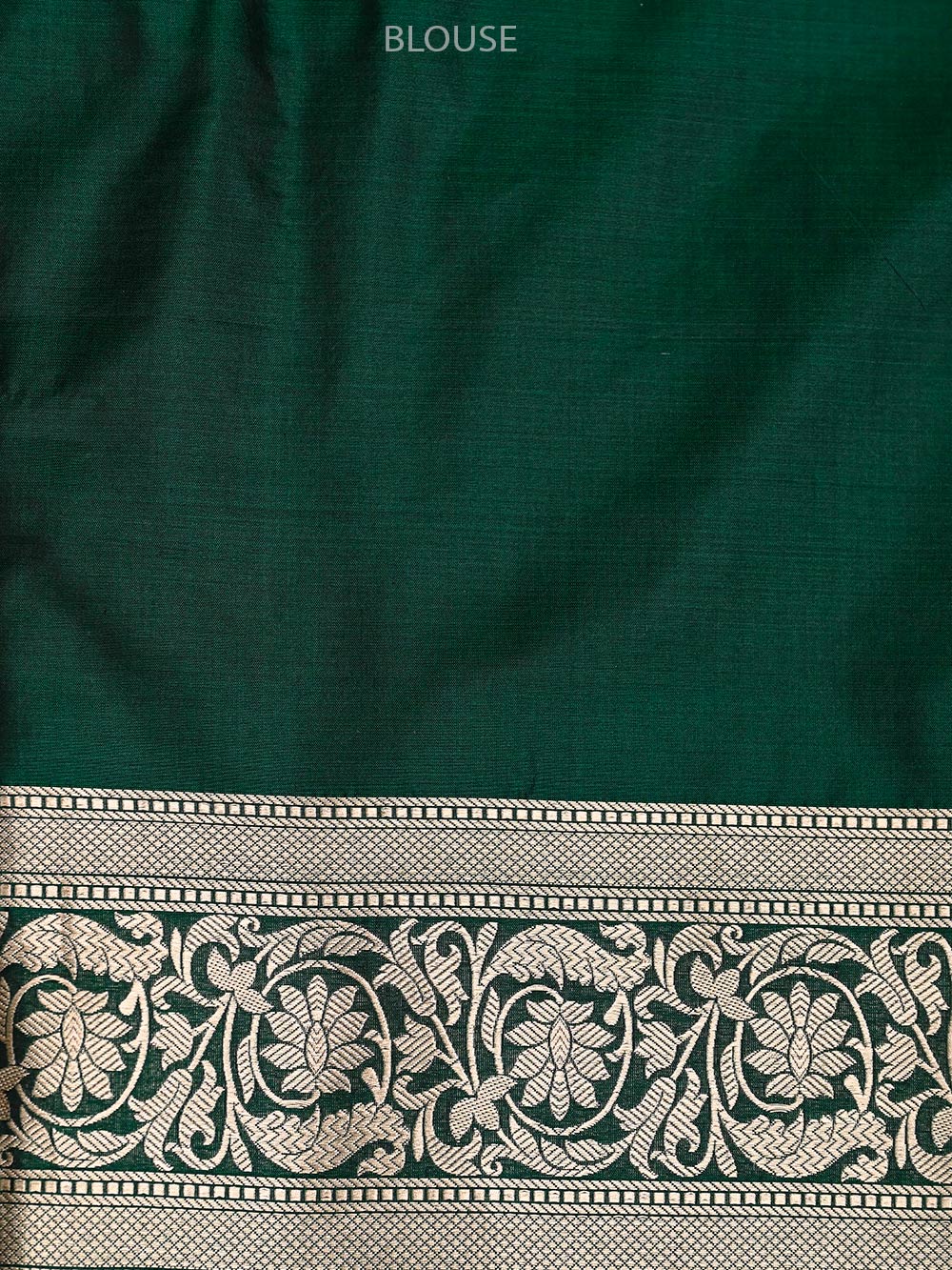 Dark Green Uppada Katan Silk Handloom Banarasi Saree - Sacred Weaves