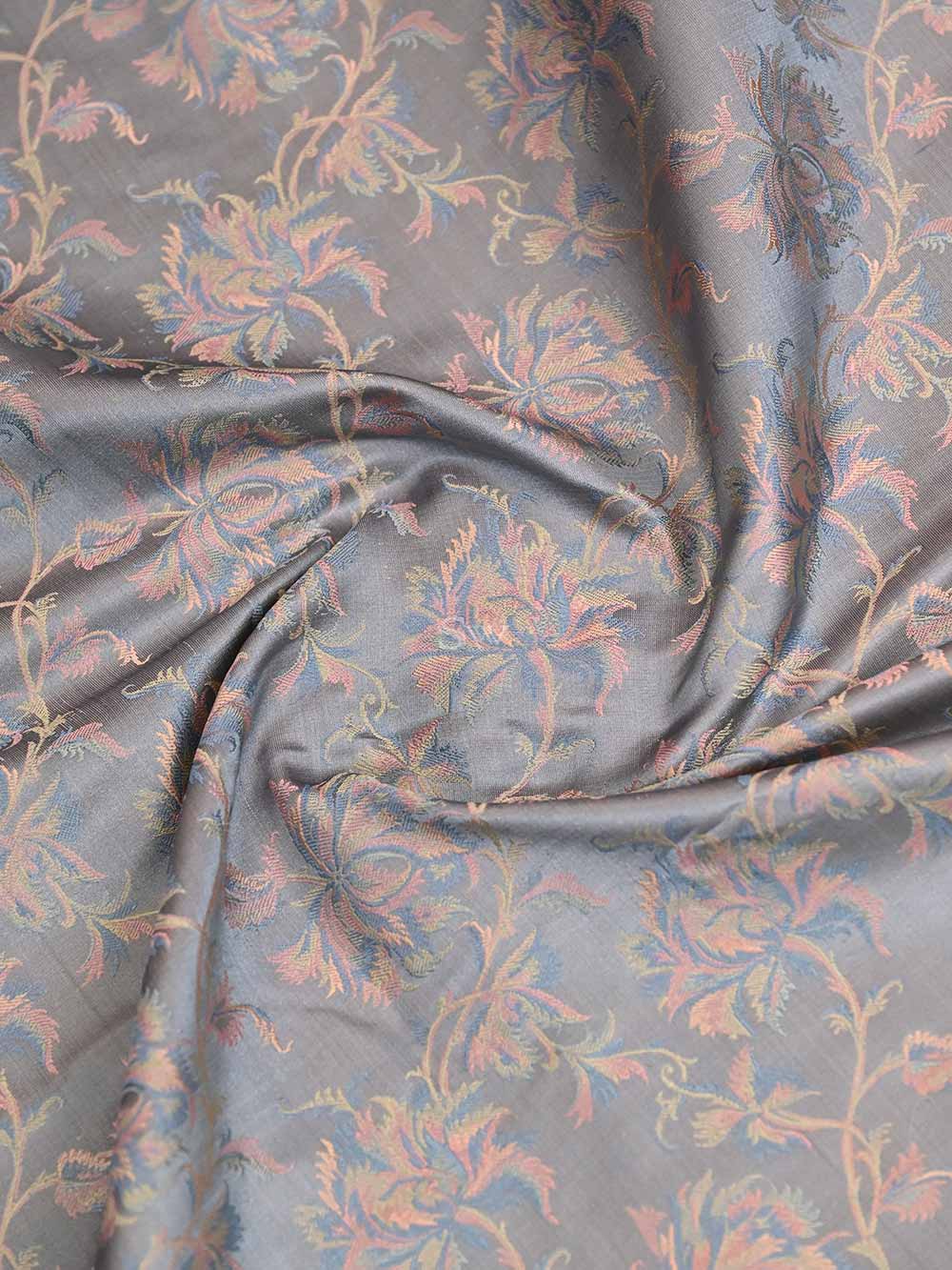 Grey Tanchoi Silk Handloom Banarasi Saree - Sacred Weaves