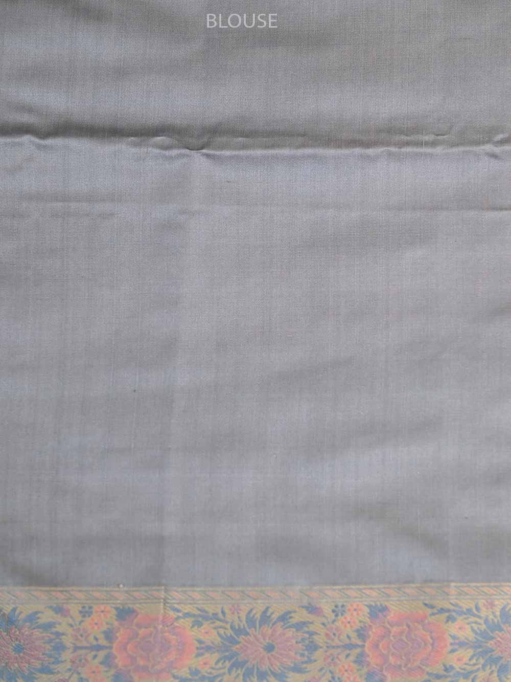Grey Tanchoi Silk Handloom Banarasi Saree - Sacred Weaves