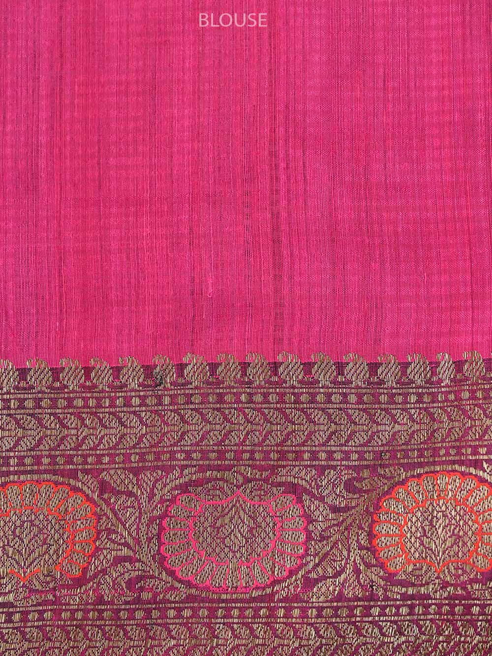 Navy Blue Meenakari Jaal Dupion Silk Handloom Banarasi Saree - Sacred Weaves