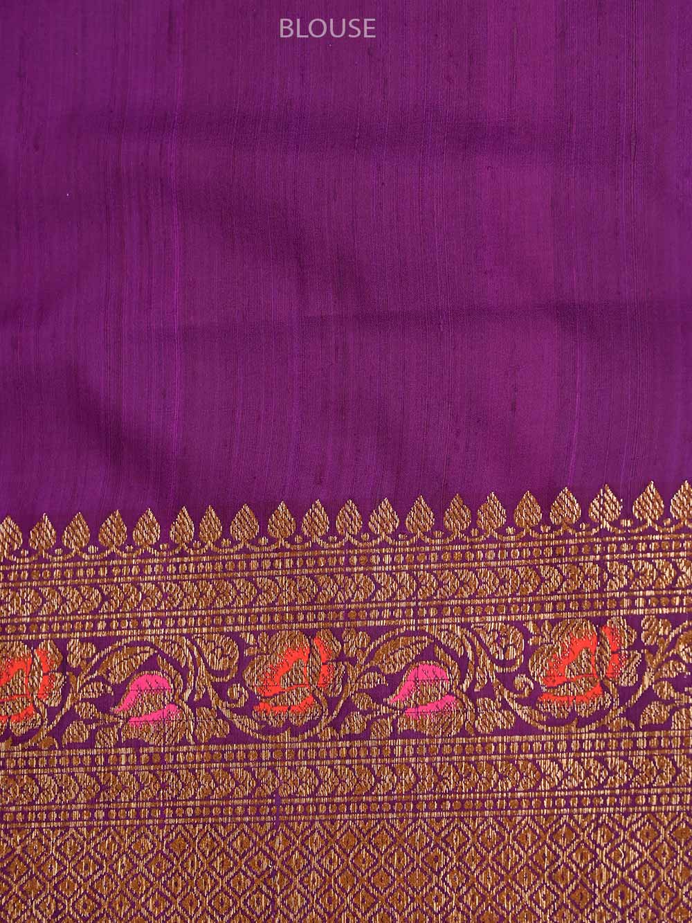 Magenta Meenakari Boota Dupion Silk Handloom Banarasi Saree - Sacred Weaves